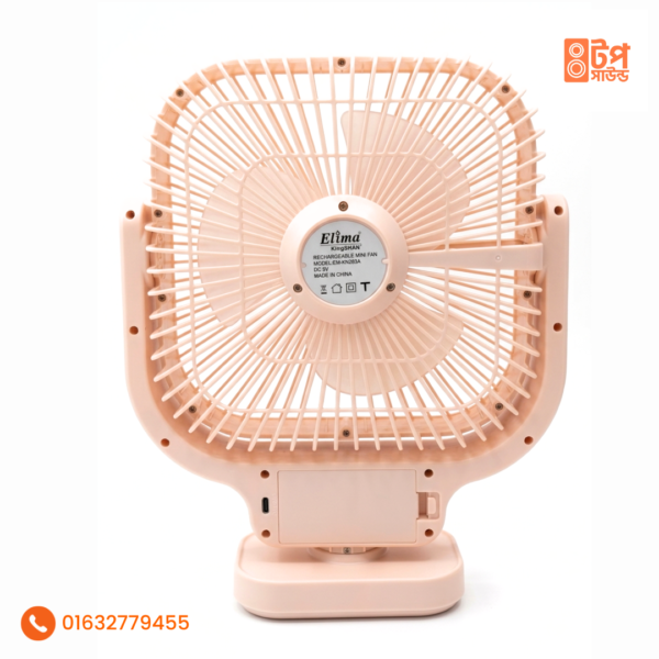 Elima KN-283 Rechargeable Table Fan with LED